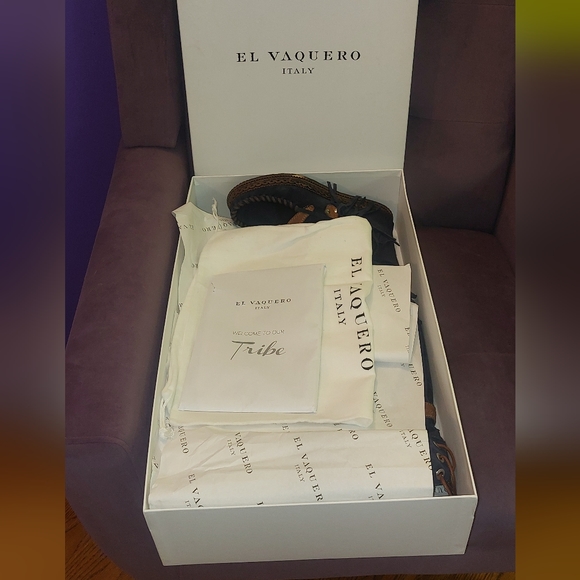 SOLD El Vaquero Coleen Drifter Tall Moccasin Boots Navy Brand New in Box - Picture 15 of 16